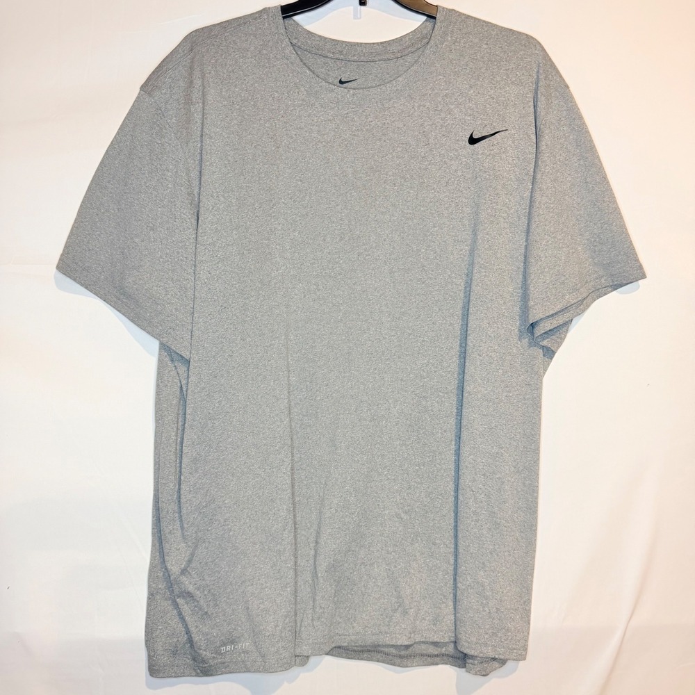 Nike Mens Dri-FIT Heather Gray Short Sleeve Training T-Shirt 4XL
